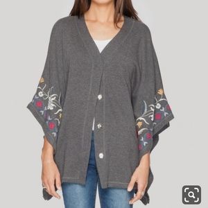 Johnny Was blanket poncho embroidered cardigan